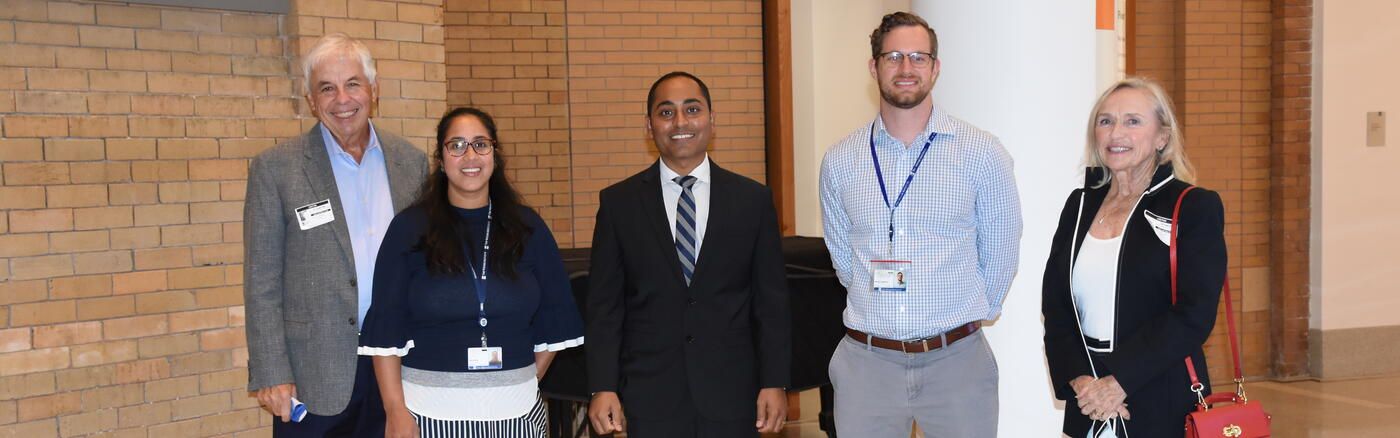 Caspar Wistar Fellows Drs. Ami Patel, Rahul Shinde, and Daniel Claiborne post with the Briggs